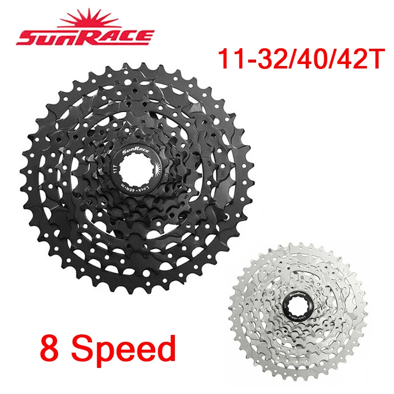 SUNRACE 8 Speed Cassette 11-40T/42T Wide Ratio Freewheel MTB Bicycle Flywheel Sprocket Mountain Bike Parts | Спорт и развлечения