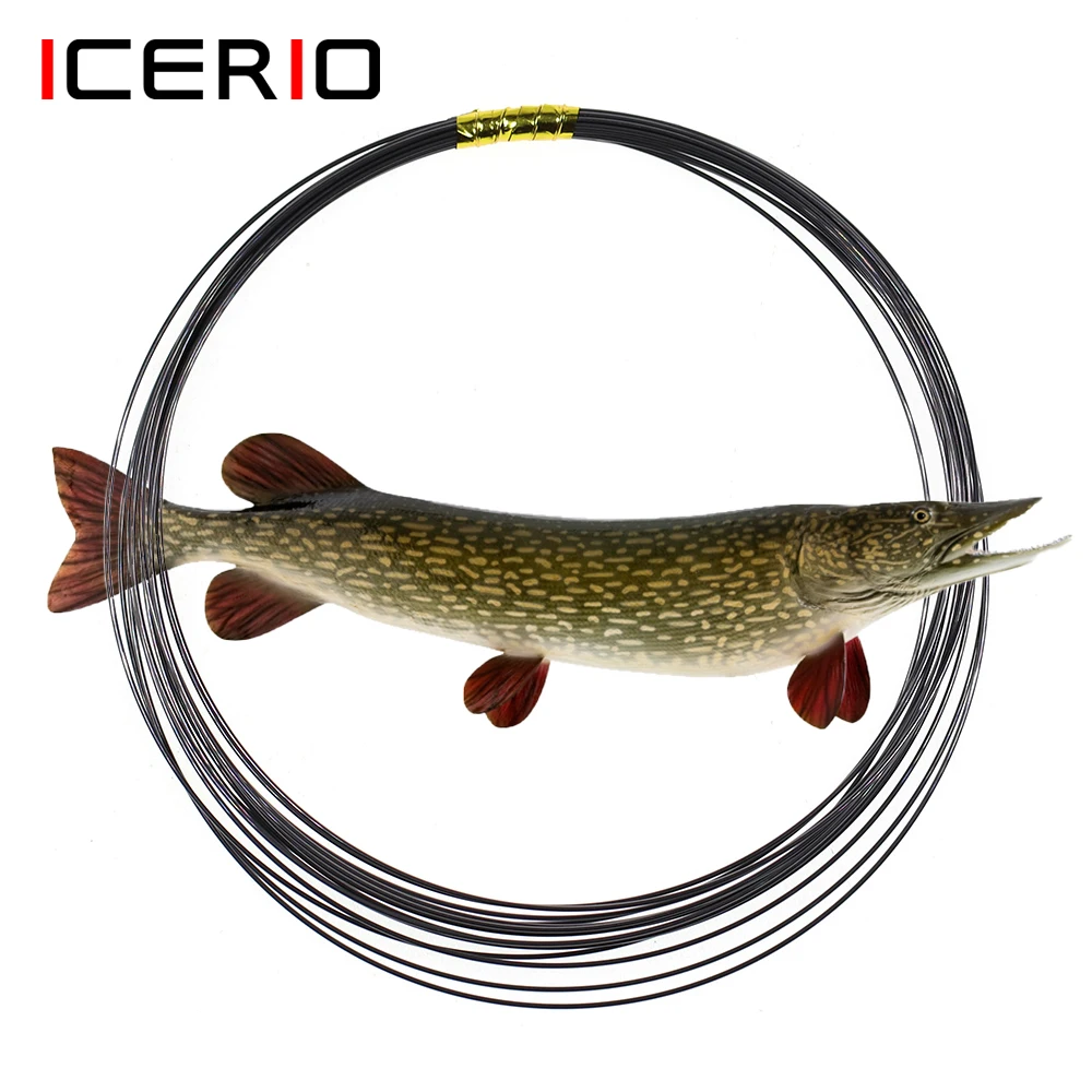 

ICERIO 15ft/4.6m Nickel Titanium Fishing Wire Kink-Resistant Titanium Fishing Leader Line Tuna Pike Saltwater Fishing