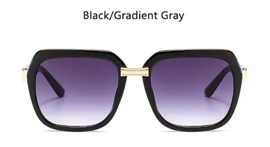 black gradient gray Яркие квадратные зеленые солнцезащитные очки, женские прозрачные линзы, прозрачные очки uv400, женские солнцезащитные очки, уличные оттенки - Цвет линз: black gradient gray