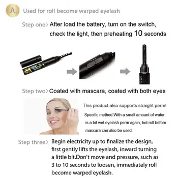 

Portable Electric Eyelash Curler Electric Heated Eyelash Ironing Eyelash Makeup Electric Long-lasting Device Tool Curler Z6O4