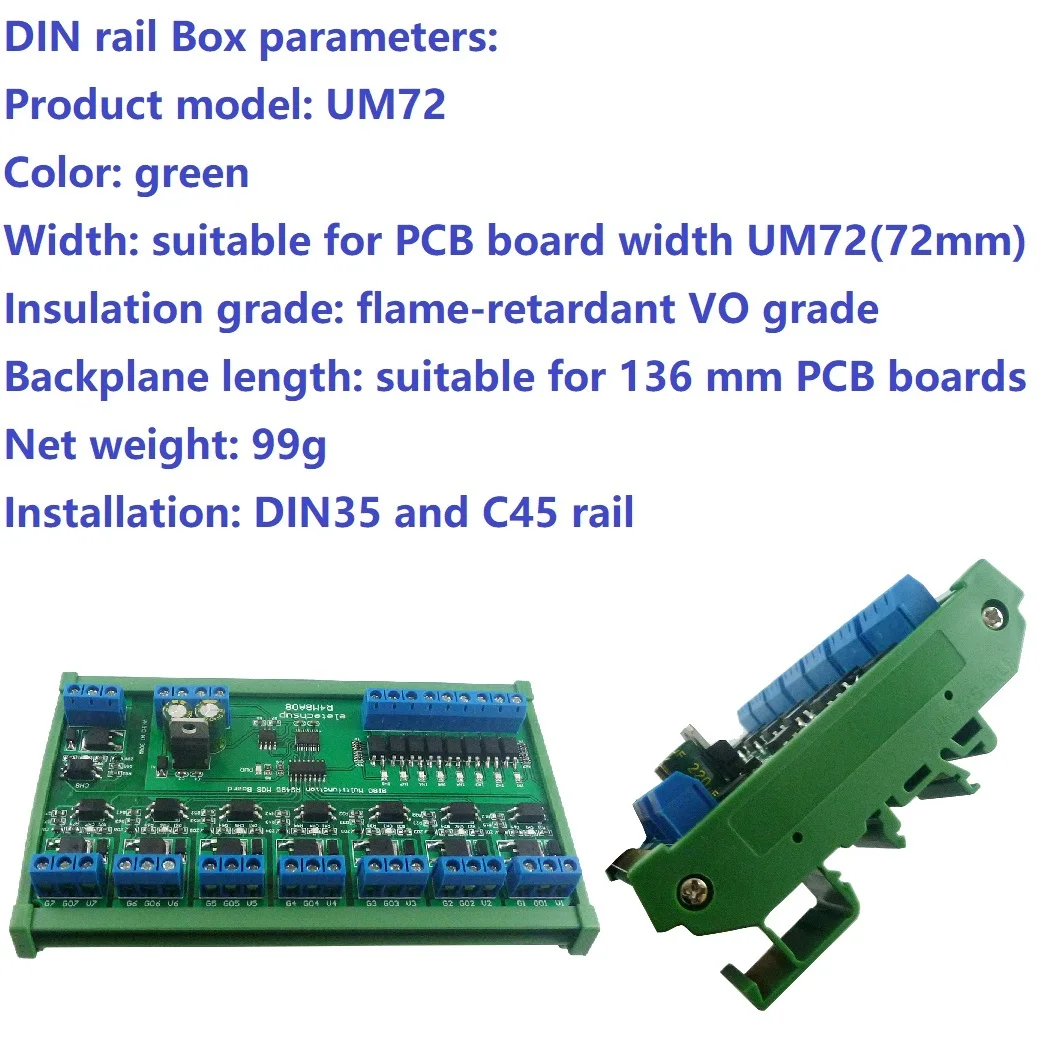 DC 12V 24V 8 изолированных ввода-вывода DIN35 C45 рельс коробка UART RS485 MOSFET модуль с
