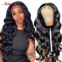 

Asimey Body Wave 4x4 Closure Wigs For Women Human Hair 13X4 Lace Front Wig Preplucked Transparent Brazilian Natural Color 180%