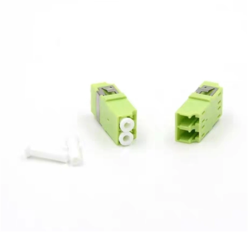 100 шт. LC UPC дуплексный OM5 бесфланцевый волоконно-оптический адаптер Lime Green LC ftth муфта DX без фланца IL