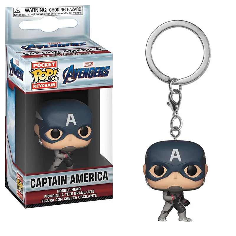 captain american02 FUNKO POP Marvel Мстители Dc Лига Справедливости персонаж Карманный Брелок виниловые фигурки игрушки - Цвет: captain american02