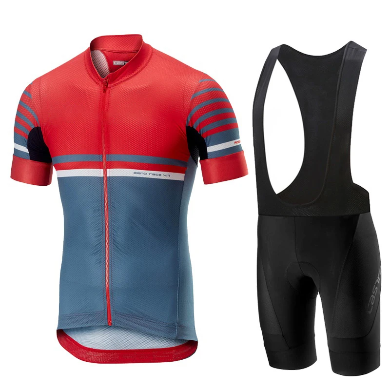 

CyclingEasy 41432 2019 FREE AR 4.1 Red Cycling Jersey Maillot Ciclismo Short Sleeve and Cycling bib Shorts Cycling Kits