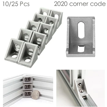 

Aluminum 2020 Corner Bracket Fittings 20x20x17mm Corner Angle Bracket for Connector Aluminium Profile CNC Router