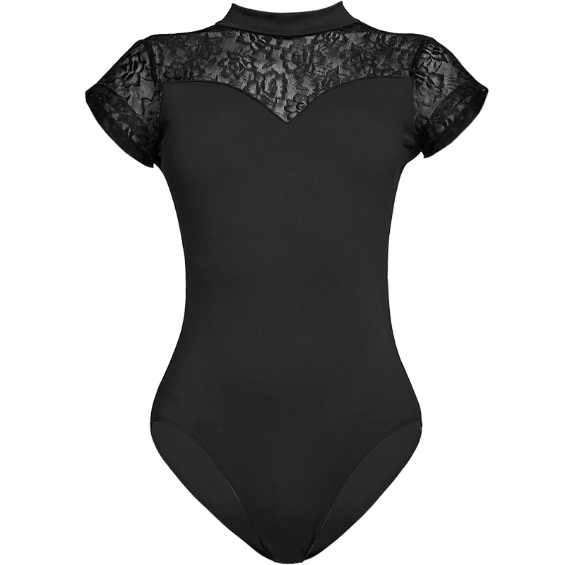 Ballet Leotard For Women Adult Dance Cotton Lace Short Sleeve Ballet Costume Professional Gymnastics