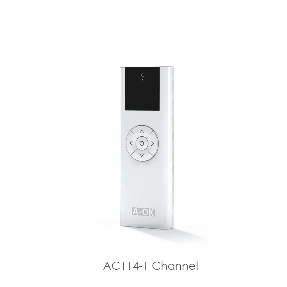 A-OK AC114-1 2 6/16 채널 리모컨, RF433 무선 송신기, A-OK RF433 커튼 모터, 관형 모터용 액세서리
