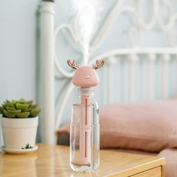 

Cute Antler Design Portable USB Cool Mist Humidifier Air Diffusers For Travel Home Office Hotel Car Without Water Bottle 2019