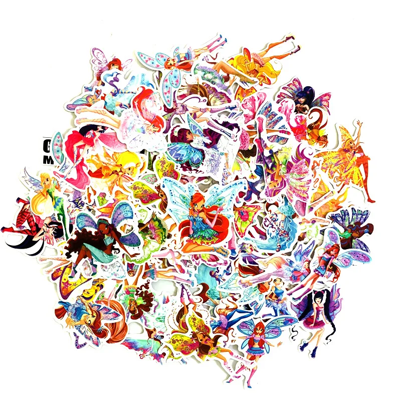 

70Pcs Cartoon Magic Beauty Flower Fairy For Suitcase Skateboard Laptop Luggage Fridge Phone Car Styling DIY Decal Sticker