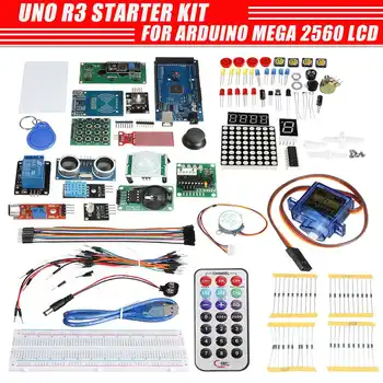 

Starter Kits For Mega 2560 UNO R3 LCD Servo Ultrasonic Motor LED Relay