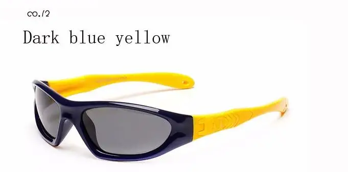 dark blue yellow Детские поляризованные солнцезащитные очки WarBLade, детские защитные очки с покрытием, уличные солнечные очки для мальчиков и девочек, UV400 - Цвет линз: dark blue yellow