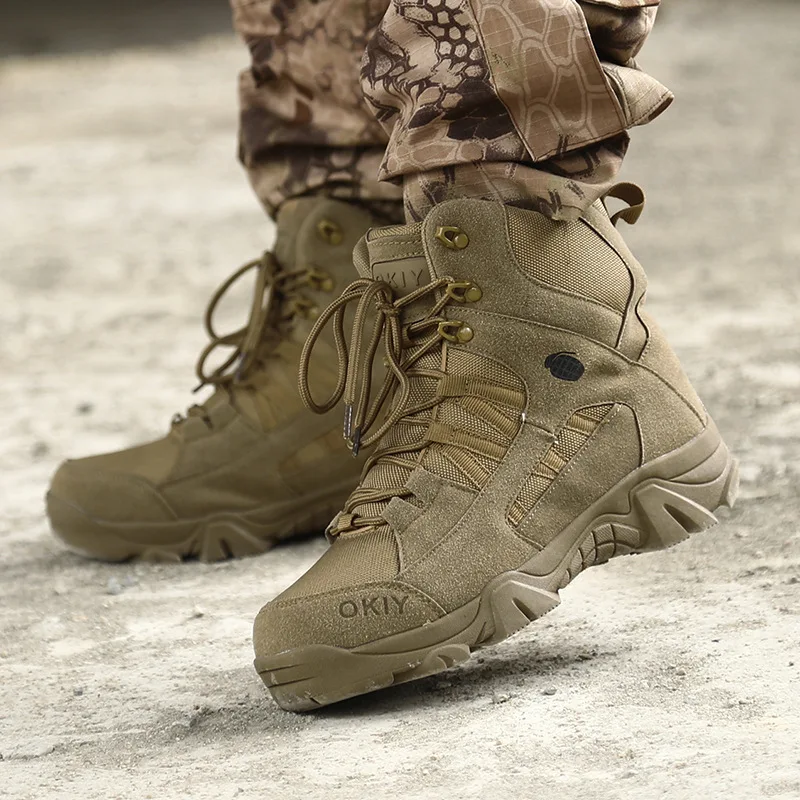 Мужская походная обувь для кемпинга Открытый военный десант тактические ботинки для мужчин высокие ботильоны треккинговые кроссовки для альпинизма