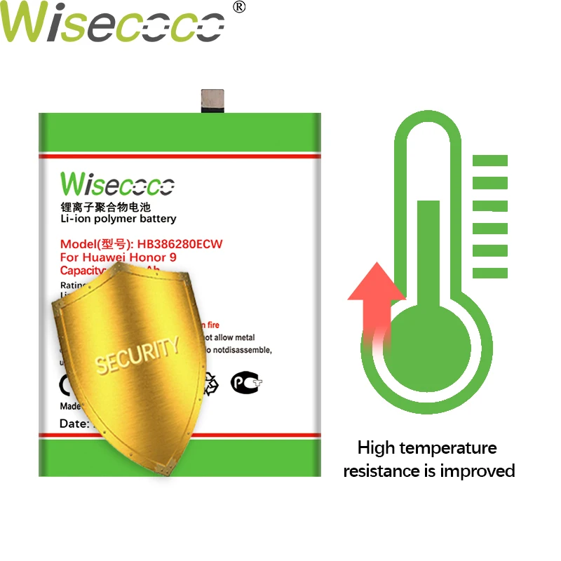 Батарея Wisecoco HB386280ECW 4750 мАч для Huawei Honor 9 STF L09 телефона P10 5 1 дюйма новейшая
