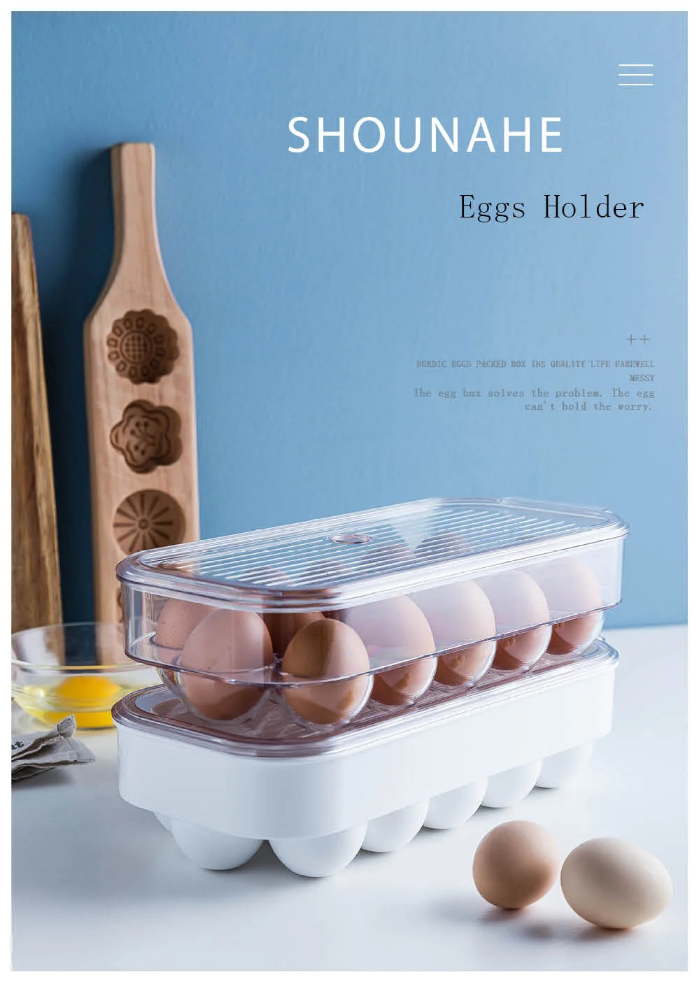 MDZF SWEETHOME яйца ящик для хранения яиц держатель Кухня холодильник большой Пластик контейнер для яиц 16-сетки лотков для яиц