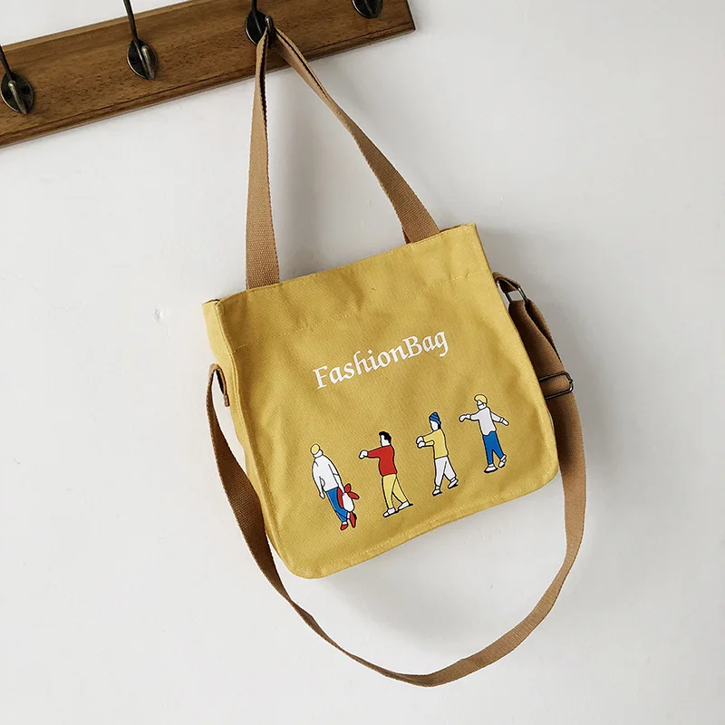 

2019 New Arrival Canvas Bag Korean-style Literature And Art Fan Children Simple Students Fashion Shoulder Bag/ Hand Bag Shoulder