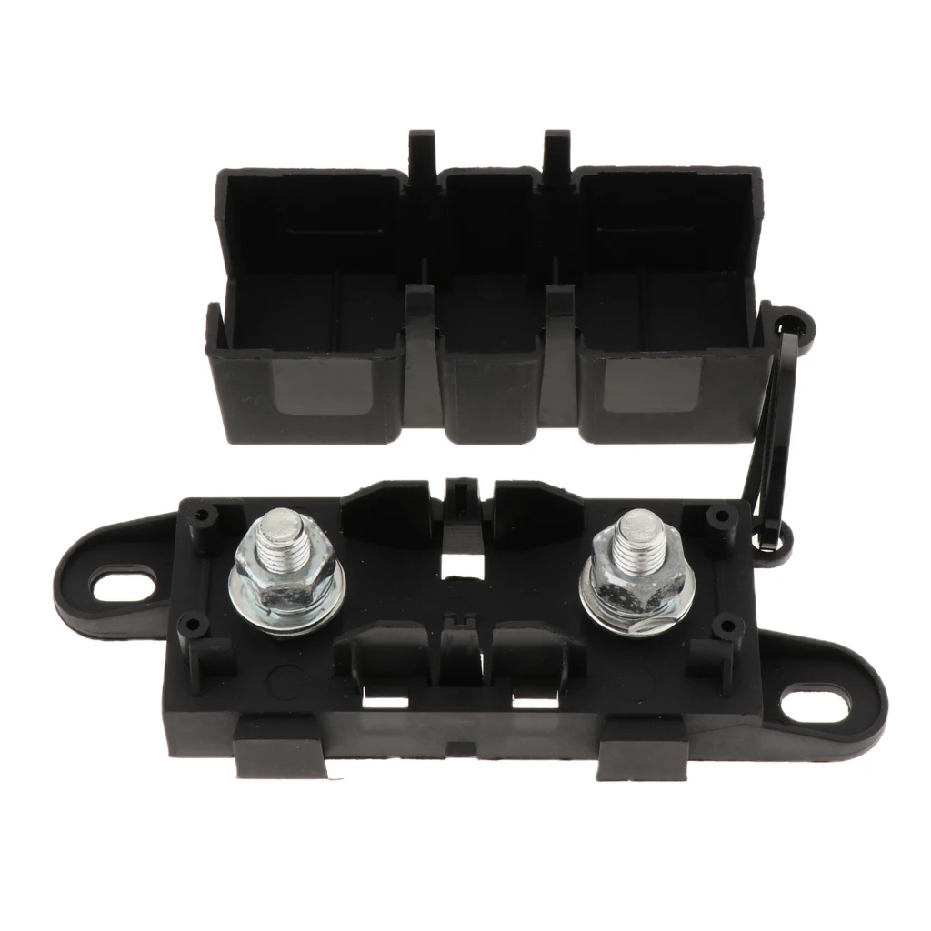 Automotive Single Terminal Fuse Holder+ Mega Bolt-Down Fuse for Forklift, Van, Marine, Truck, Boat, RV, Motorhome (300A)
