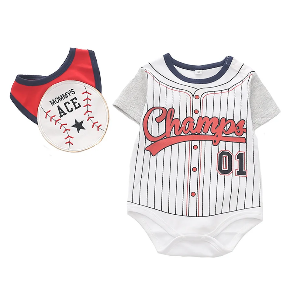 

AliExpress EBay Currently Available a Generation of Fat Pure Cotton Sports Casual Baseball One Piece with Numbers Romper with Bi