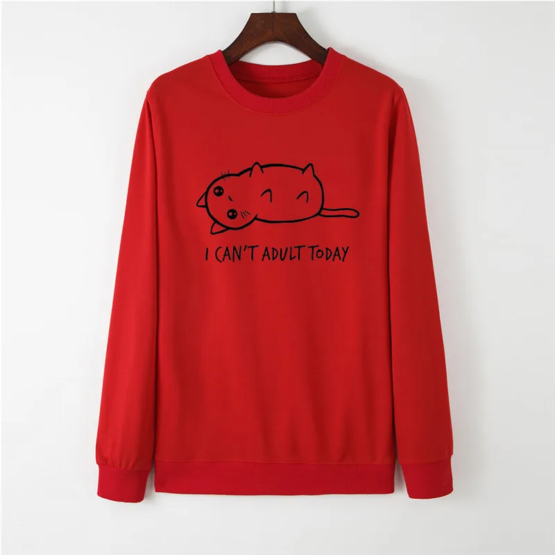 

Autumn New Cat Print Women Hoodie Long Sleeve Pullover Sweatshirt Spring O-NECK Women Clothes Harajuku Hoodies Women Casual Top