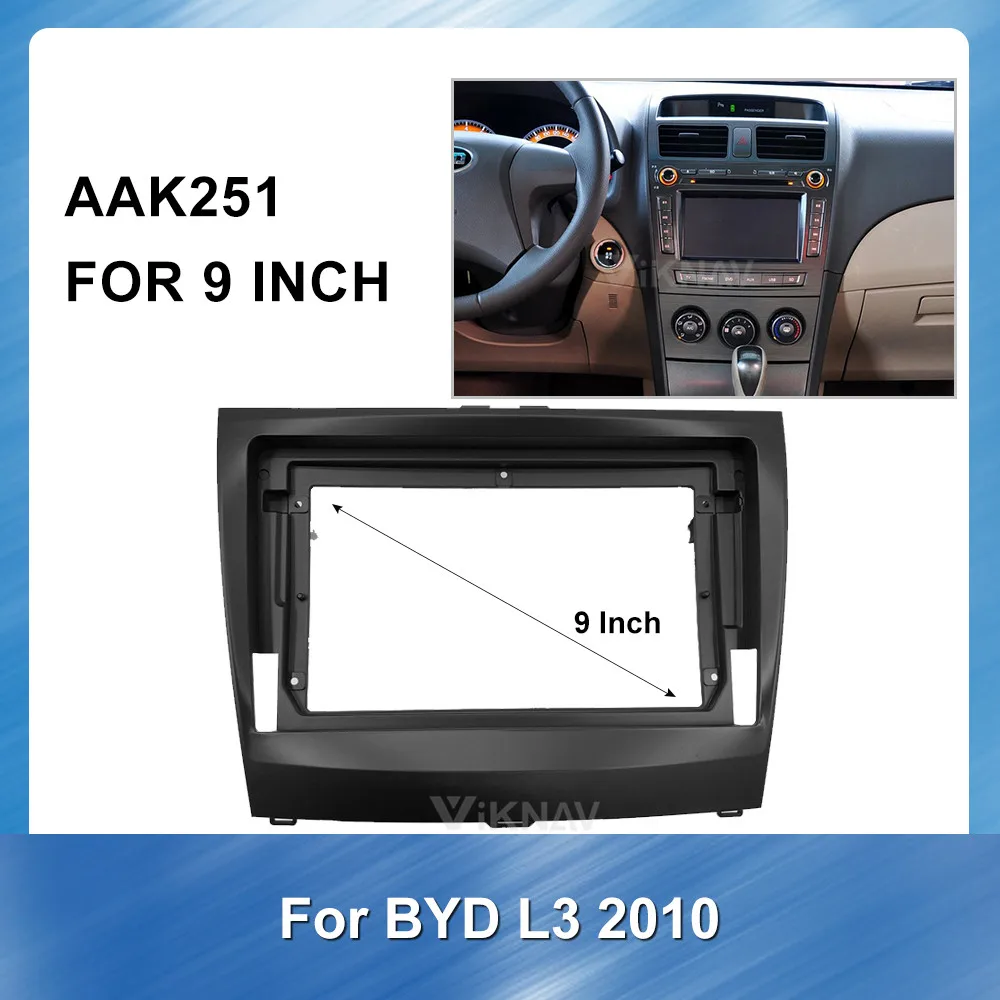 

2 din Car radio Frame Fitting Adaptor Dash Trim Kits Panel For BYD L3 2010 Stereo Panel Dash Mount Trim DVD car accessories