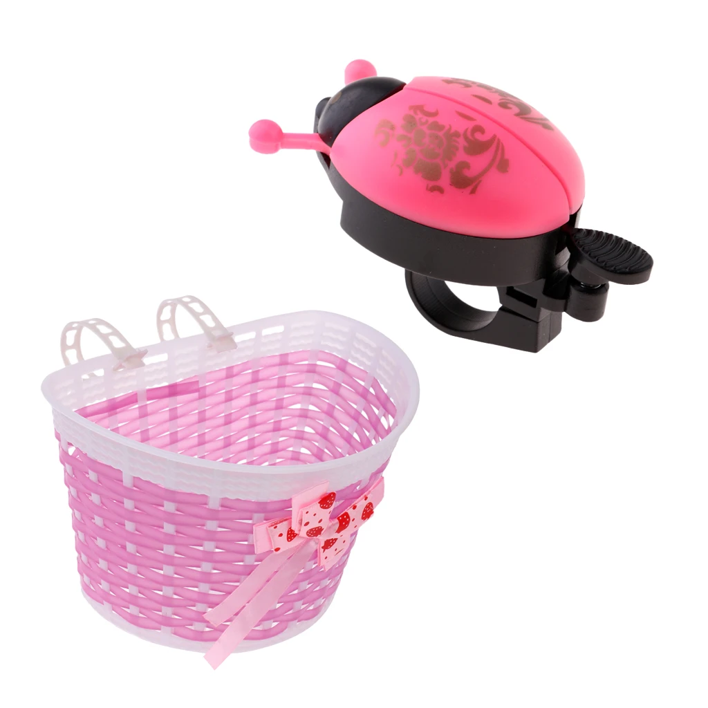 Bike Front Basket Cycle Shopping Stabilizer + Cycle Novelty Ladybug Bell Horn Alarm for    Bicycle Cycling Accessories