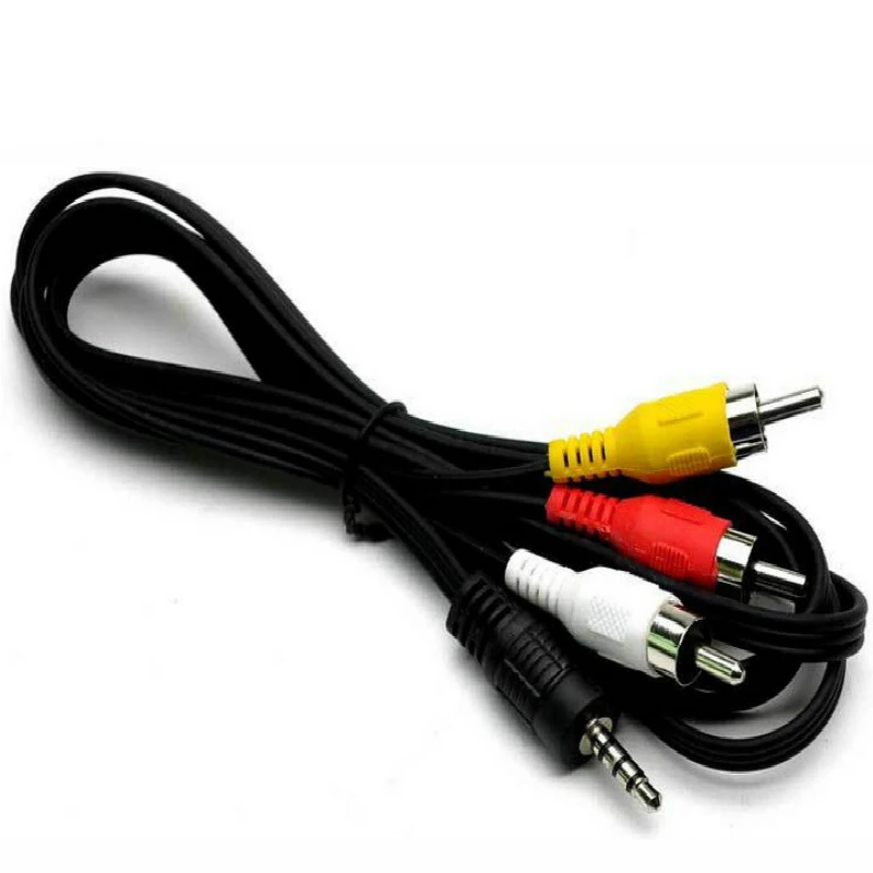 New 70CM 3.5MM Jack to 3 RCA Male Plug Adapter Audio Converter Video AV Cable Wire Cord |