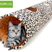 MESNUG Леопардовый принт Кошка Туннель Peek Hole короткие плюшевые портативный складной мягкий котенок игрушки с висячим пушистым шариком прочный