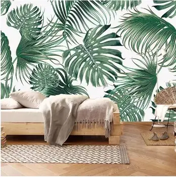 

Photo Wallpaper 3D Tropical Leaves Banana Leaf Mural Living Room Bedroom Modern Home Decor Wall Paper For Walls Papel De Parede