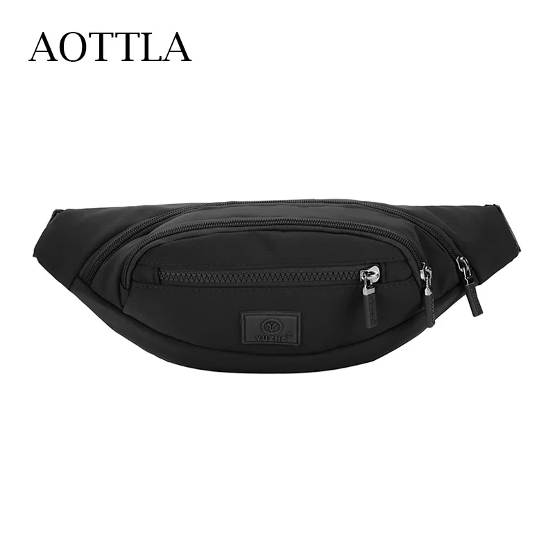 Мужская поясная сумка AOTTLA Классическая однотонная для мужчин Повседневная