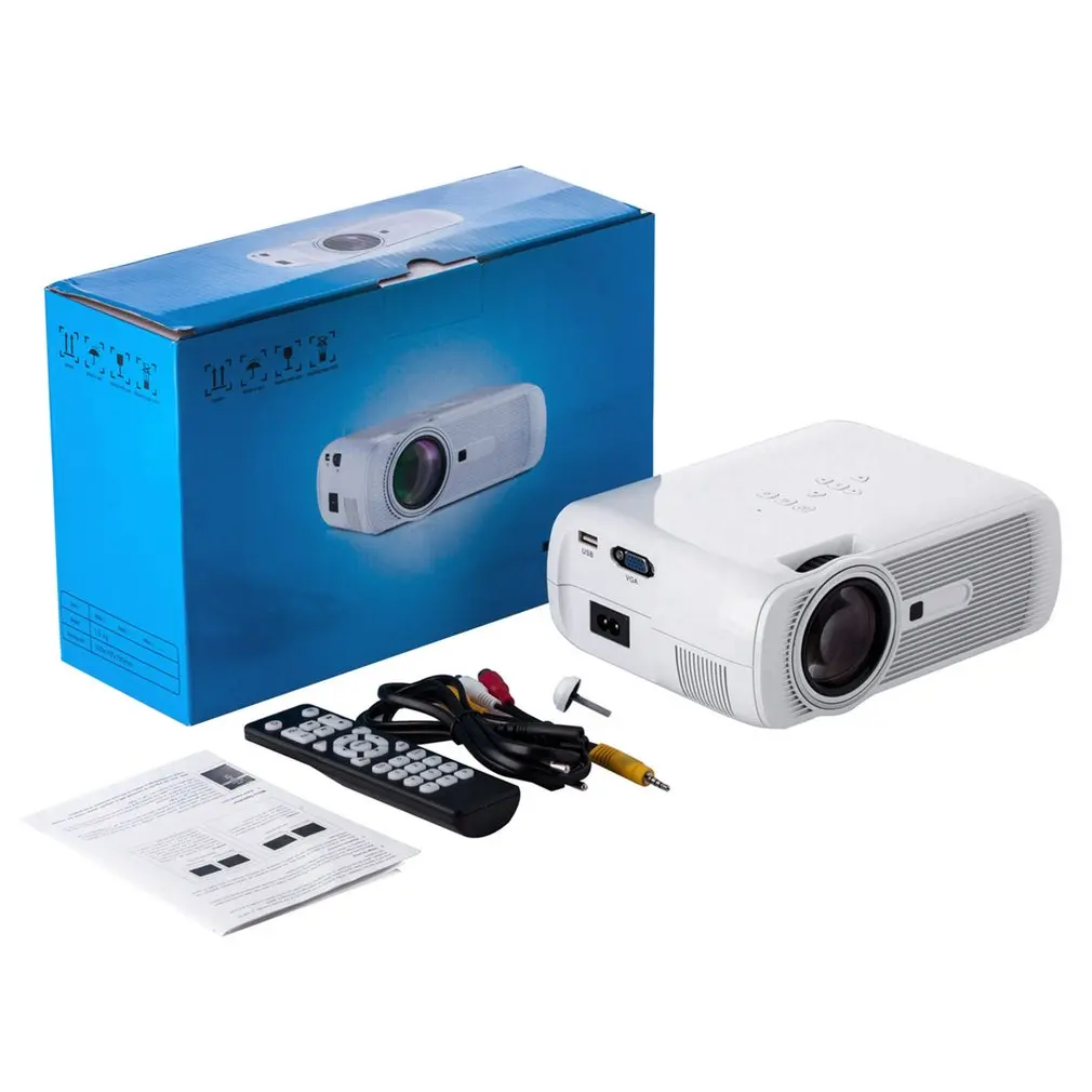 

HD 1080P LED Mini Portable Projector Multimedia Home Theater Vivid Movies Cinema Multifunctional Interface Picture Video Audio