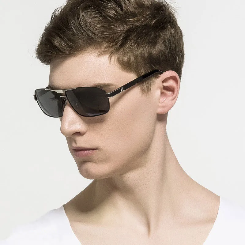 

Metal Polarized Sunglasses Fine design Men's Driving Square Shades Oculos masculino Male Eyewear Goggle