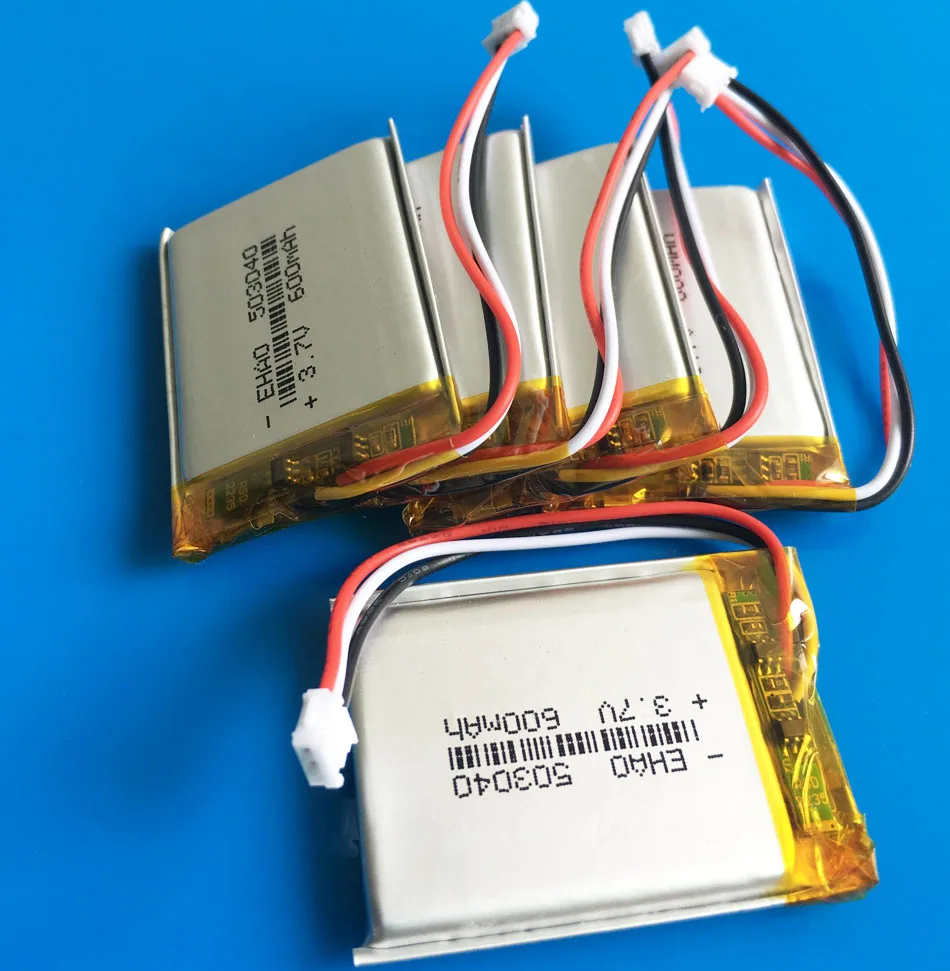 

5 шт. 3,7 в 600 мАч 503040 JST ZH 1,5 мм 3-контактный разъем Lipo перезаряжаемая батарея для MP3 GPS DVD Bluetooth рекордера электронной книги камеры
