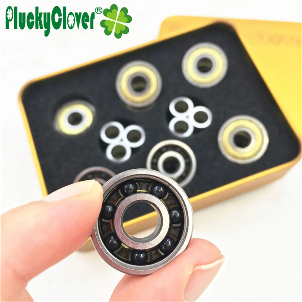 PluckyClover professional Speed Skating Race bearing 608 with 7 Ceramic beads for Three-wheel speed skate shoes Bearing Skates