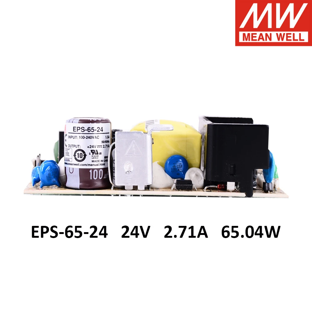 Тайваньская компания MEAN WELL Источник питания печатной платы EPS 65 24 65W 24v 2.71A высокая