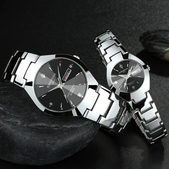 

Fashion Ladies Quartz Watch Business Stainless Steel Band Men's Watch Back Light Girls Bracelet Lovers Couple Watch