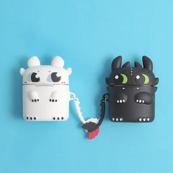 

Cartoon Light Fury Headphone Protective Silicone Cover For AirPods 1 2 Bluetooth Headset Cute Dragon Night Fury Earphone Case