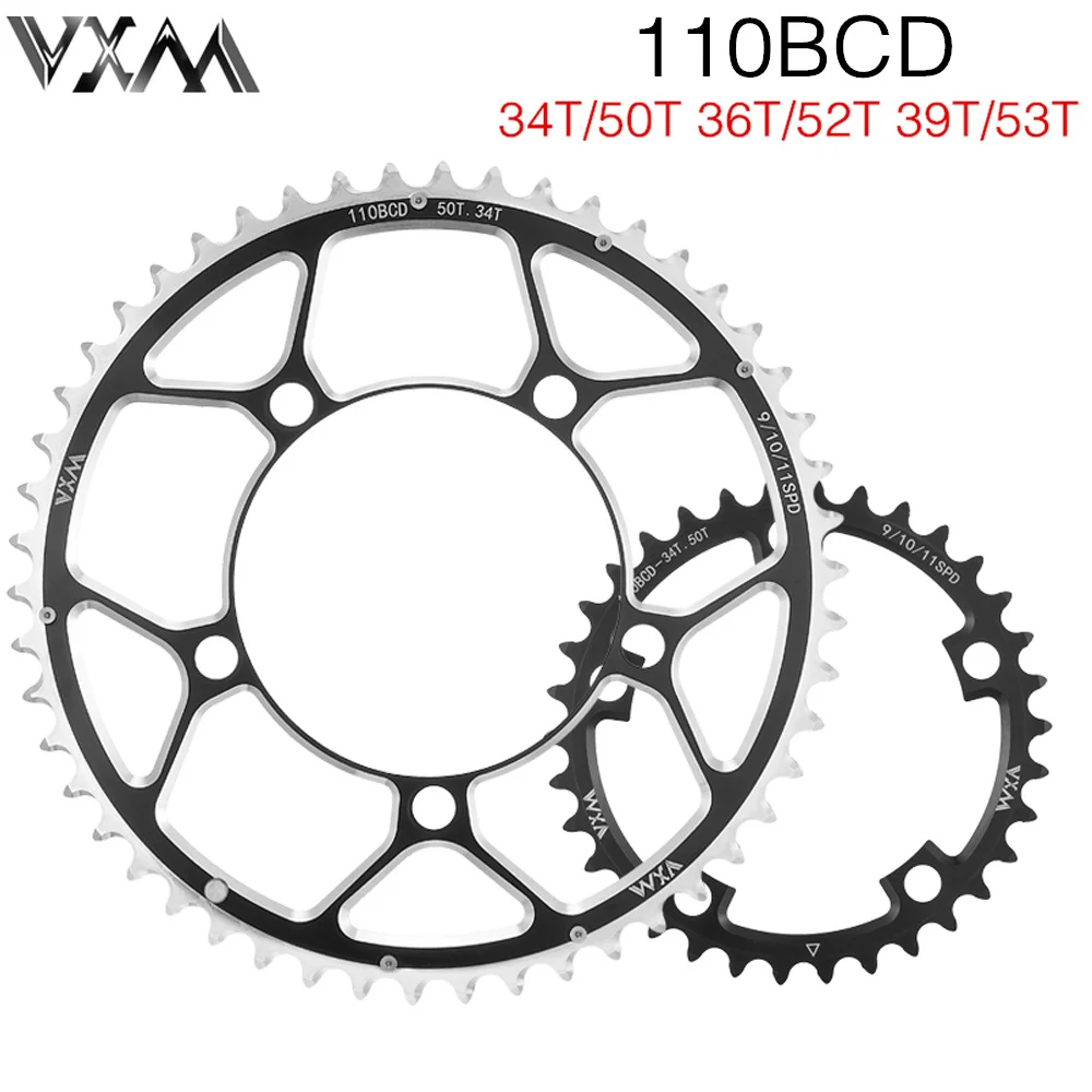 VXM велосипедная двойная цепь 110BCD 34T 50T 36T 52T 39T 53T дорожный велосипед коленчатый