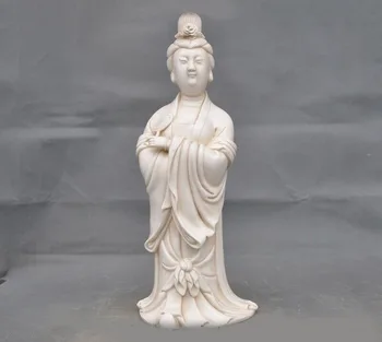 

wedding decoration Old Chinese Buddhism temple Dehua White porcelain Kwan-Yin GuanYin Buddha statue