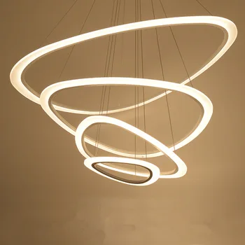 

Modern Simple Living Room Pendant Light Acrylic Ring Circle Hanging Lamp LED Lighting Fixtures Suspension Lamp