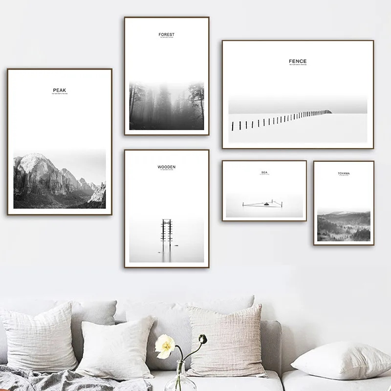 

Landscape Scenery Wall Decor Painting Canvas Print Poster, English Quote Wall Pictures Poster Home Decor HD2700