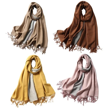 

Cashmere Scarf Ladies Shawl Scarf Blanket Solid Color Double-Sided Thin Soft Scarf