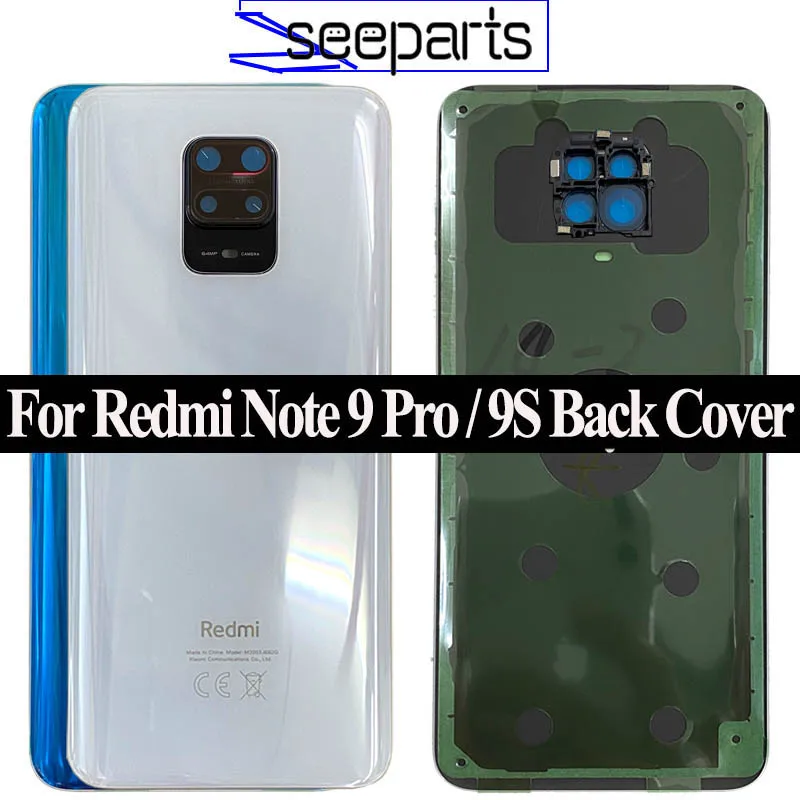 Оригинальный чехол для Xiaomi Redmi Note 9s накладка батарейного отсека стекло панель