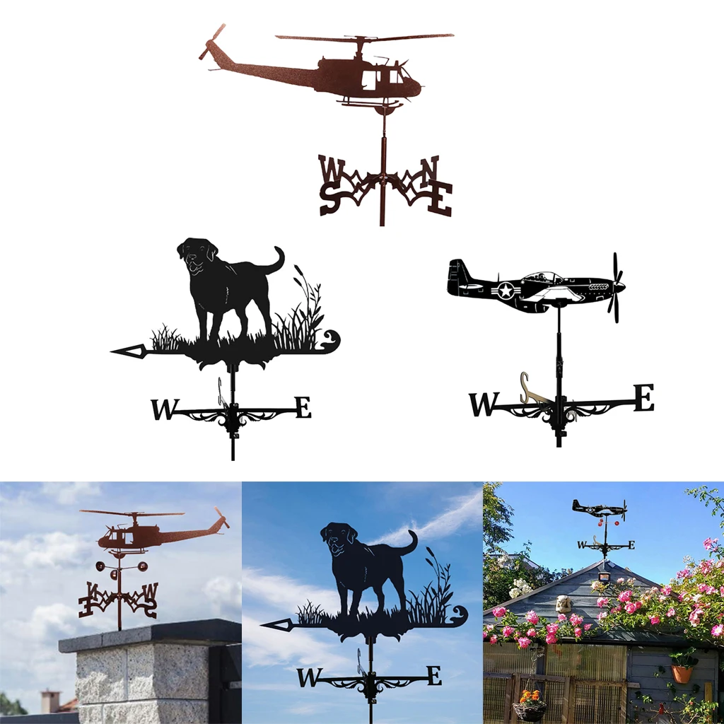 Weathervane Weather Vanes Roofs Retro Garden Stake Weather Vane Measuring Tools Outdoor Roof Decoration Architecture Decor Craft