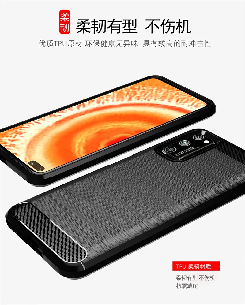 Чехол для huawei Honor V30, матовый Силиконовый чехол из углеродного волокна для huawei Honor V30 Pro