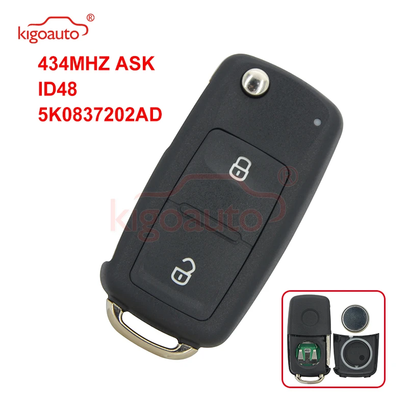 1J0 959 753 AG для VW Volkswagen Passat Golf Bora Beetle сиденье 2003 дистанционный ключ 2 кнопки 434 МГц ID48