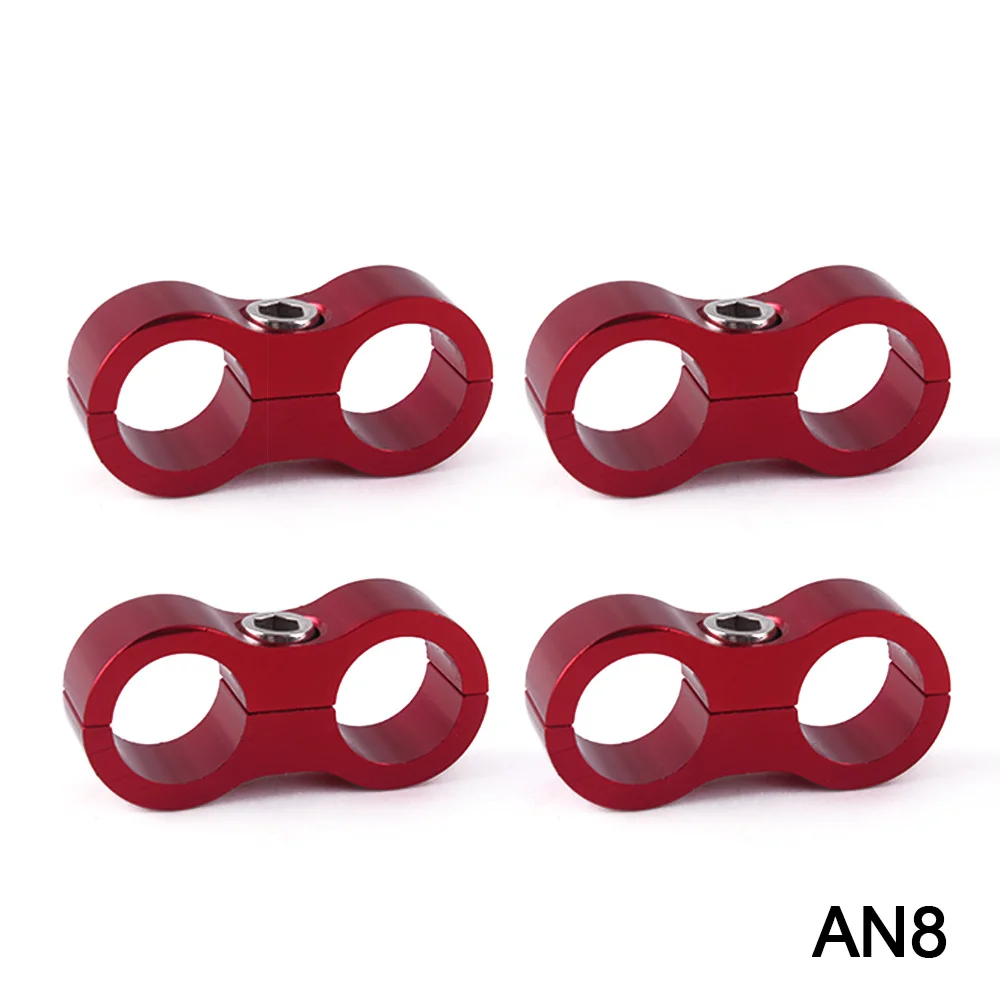 RASTP-4Pcs заготовка масляного топлива водяной шланг трубки разделительный зажим Алюминиевый шланг сепаратор RS-HR013-4pcs-AN8 - Цвет: red