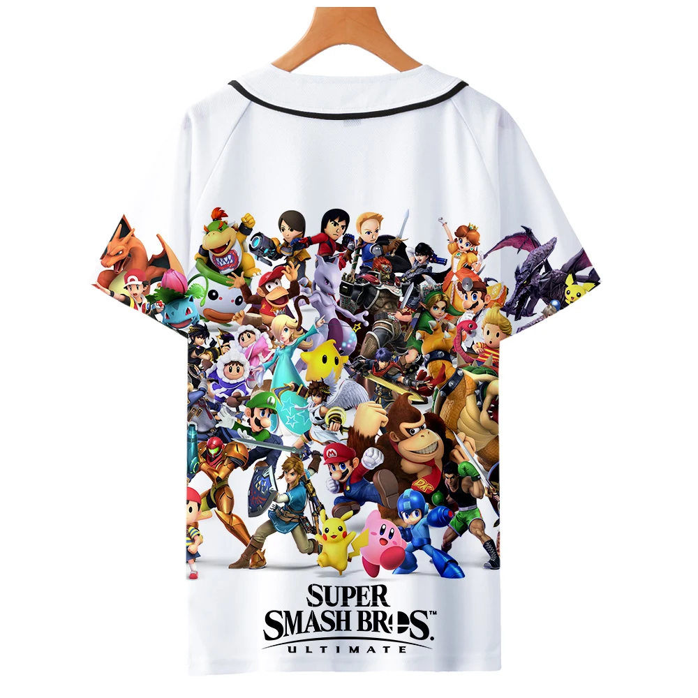 Super Smash Bros. Ultimate 3D стиль новая модная летняя футболка с короткими рукавами