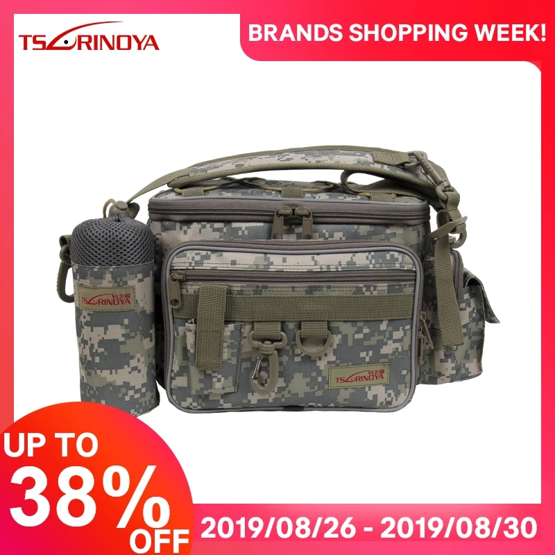 

TSURINOYA 27*10*20cm Lure Waist package Fishing Tackle Pack Waist bag Messenger bag Shoulder Sport outdoors bags
