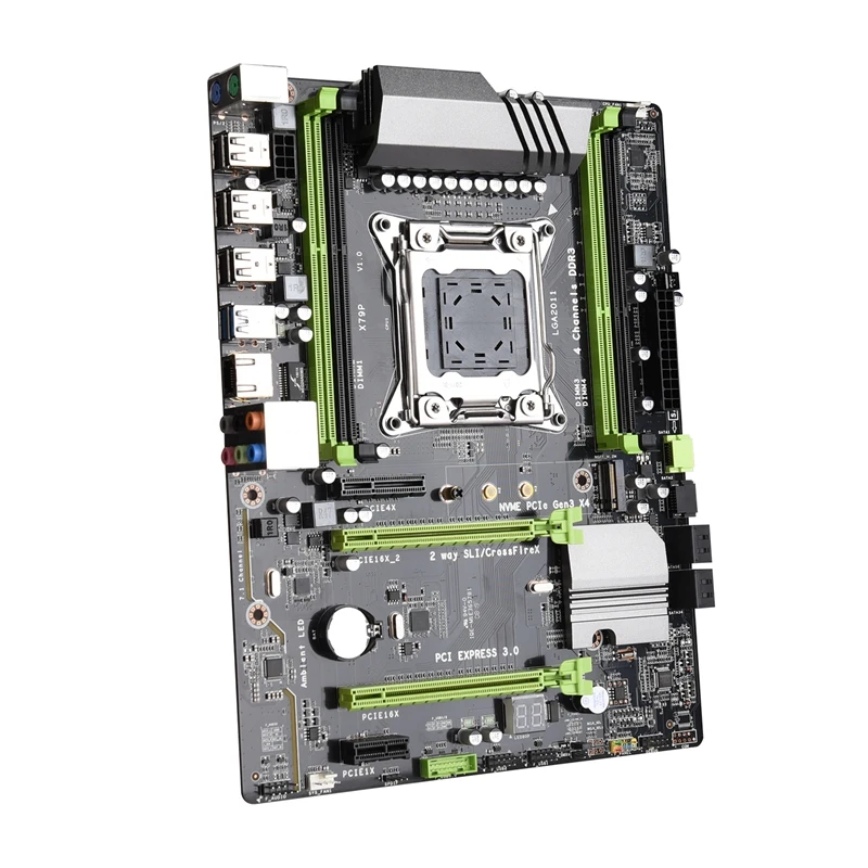  X79P Motherboard LGA2011 ATX USB3.0 Sata3 Pci-E NVME M.2 Ssd Unterstützung REG ECC Speicher Und Xeo