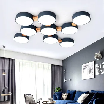 Nordic Lamps Simple Modern Household Atmosphere Living Room Ceiling Lamp Creative Wooden Macaron Bedroom Restaurant Lamps crystal restaurant chandelier rectangular hong kong style nordic postmodern light luxurious atmosphere bedroom living room lamps